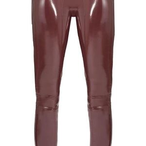 Burgundy Faux Leather Leggings